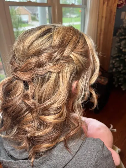 Bridal hair with braided details Royal Glow Beauty Boardman Ohio