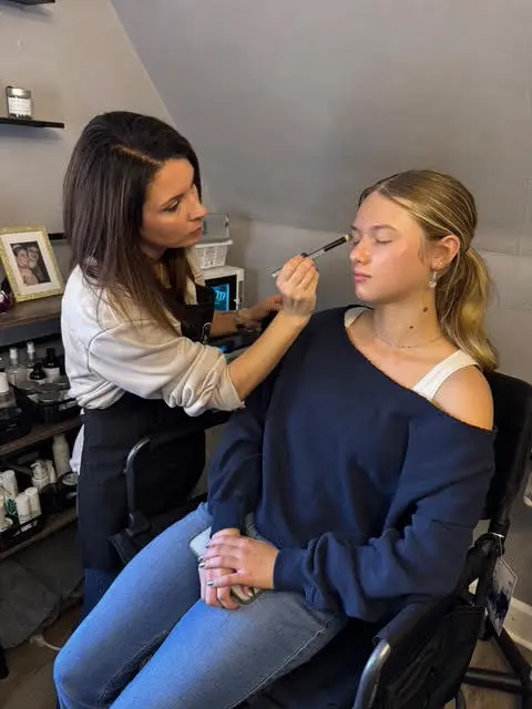 Professional makeup application process studio Royal Glow Beauty Esthetics Boardman Ohio
