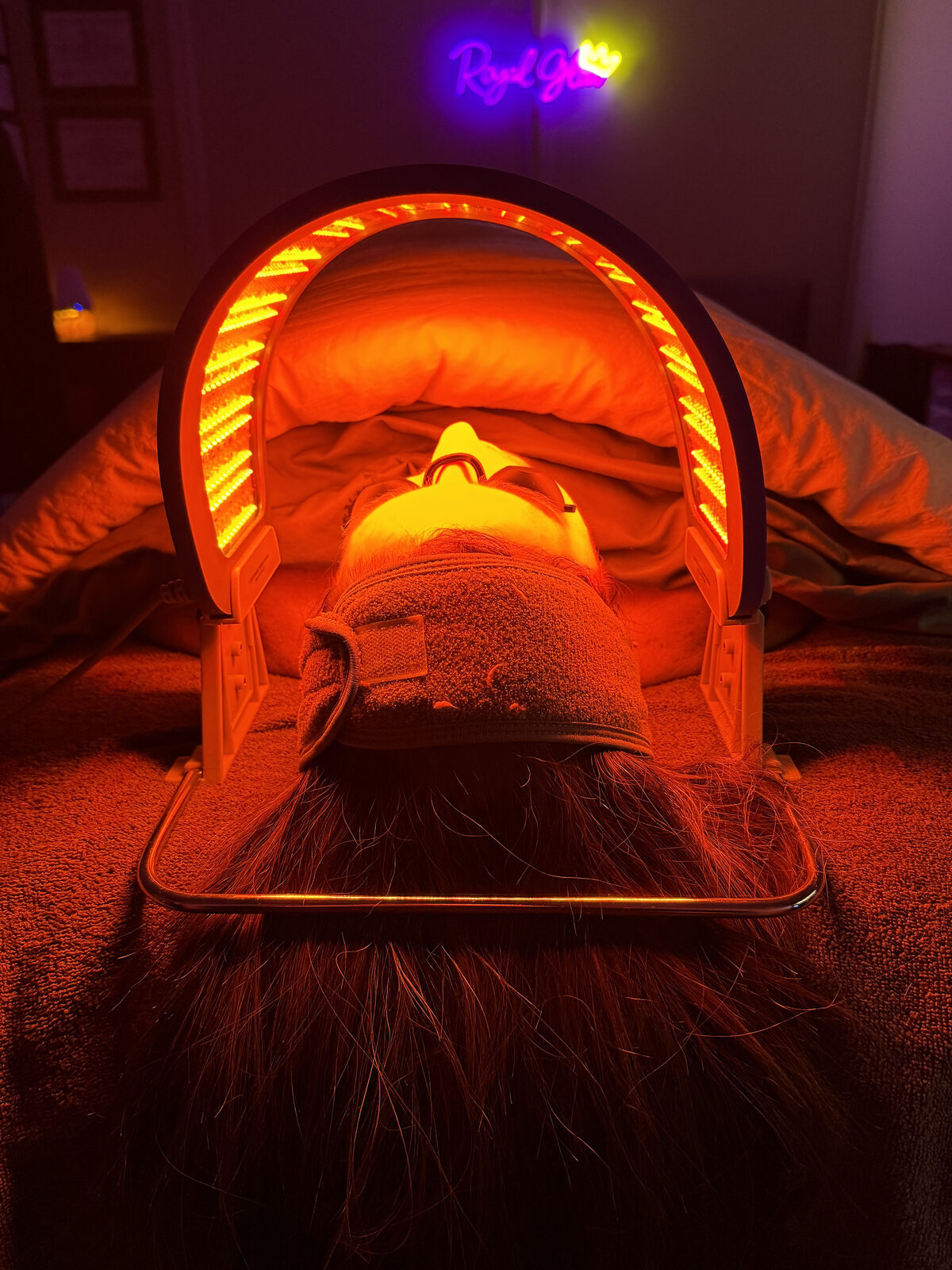 Red light therapy session at Royal Glow Beauty and Esthetics Boardman Ohio